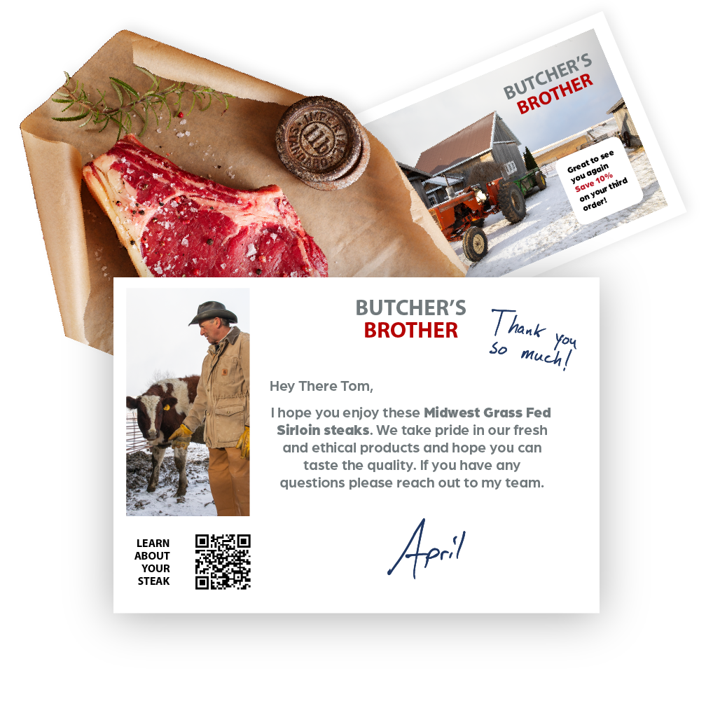 Demo of marketing inserts for meat company